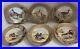 1916 Hand-painted Gilt Bird Cabinet Plates 8.5 in Signed Amelia Smeltz set of 6