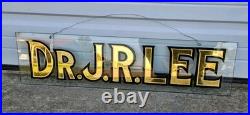 1920-1940s Antique Reverse Painted Glass Doctor Sign Vintage