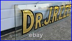 1920-1940s Antique Reverse Painted Glass Doctor Sign Vintage