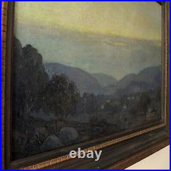 1923 Perry McNeely Los Angeles Landscape Nocturne California Impressionist Vtg