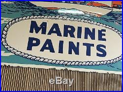 1940's Vintage Porcelain 34 x 22 Woolsey Marine Paints Company Enamel Sign