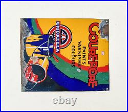 1940s Vintage Umbrella Courepore Paints Varnish Advertising Enamel Sign EB446