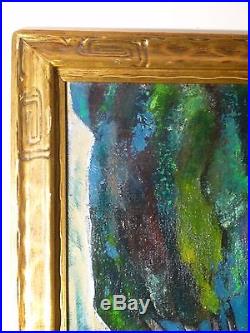 1944 VINTAGE ABSTRACT MODERNIST EXPRESSIONIST OIL PAINTING Mid Century Signed