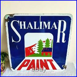 1950 Vintage Shalimar Paint Advertising Enamel Sign Board Decorative Collectible