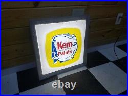 1950s Original Kem paints lighted sign wall hanger vintage