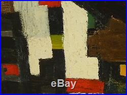 1950s VINTAGE ABSTRACT EXPRESSIONIST OIL PAINTING Mid Century Modern Signed