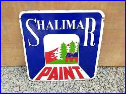 1950s Vintage Multi Color Shalimar Paint Enamel Sign Board Original Old