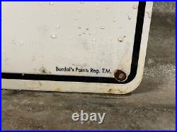 1953 Vintage Porcelain Sign Burdsals Paints Of Durability Art Deco Advertising