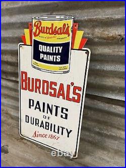1953 Vintage Porcelain Sign Burdsals Paints Of Durability Art Deco Advertising