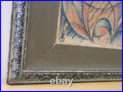 1954 vintage MCM ORIGINAL ABSTRACT PAINTING signed HESLER CALIFORNIA