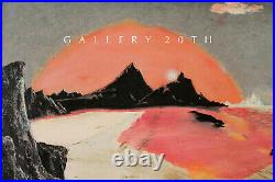 1959! MID CENTURY MODERN ORIGINAL OIL SPACE AGE PAINTING! SCi-FI ART! ROCKET VTG