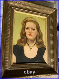 1959 Portrait Post-War Mid Century Signed Framed Vintage 1950s Painting