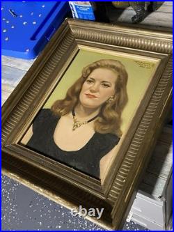 1959 Portrait Post-War Mid Century Signed Framed Vintage 1950s Painting