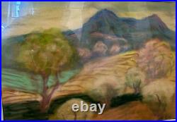 1960 James Rosenberg ORIGINAL PASTEL painting drawing vtg landscape NY Signed