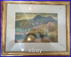 1960 James Rosenberg ORIGINAL PASTEL painting drawing vtg landscape NY Signed