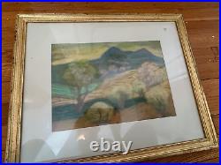 1960 James Rosenberg ORIGINAL PASTEL painting drawing vtg landscape NY Signed