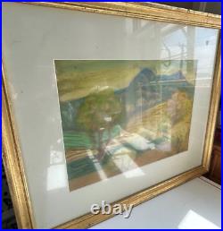 1960 James Rosenberg ORIGINAL PASTEL painting drawing vtg landscape NY Signed