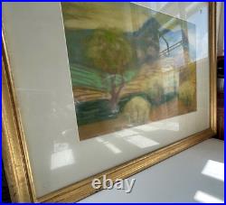 1960 James Rosenberg ORIGINAL PASTEL painting drawing vtg landscape NY Signed