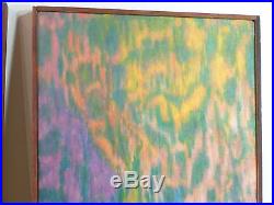 1960s ABSTRACT EXPRESSIONIST OIL PAINTING Vintage Pair Mid Century Modern Signed