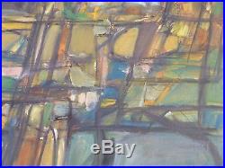 1962 Vintage ABSTRACT EXPRESSIONIST NONOBJECTIVE OIL PAINTING MID CENTURY Signed