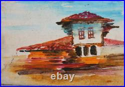 1962 Vintage oil painting landscape house signed