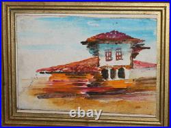 1962 Vintage oil painting landscape house signed