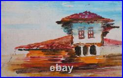 1962 Vintage oil painting landscape house signed