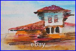 1962 Vintage oil painting landscape house signed