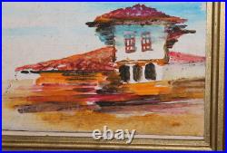 1962 Vintage oil painting landscape house signed