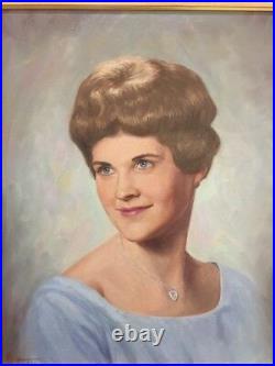 1965 ORIGINAL Oil Painting Portrait of Woman Lady by Wanamaker Philadelphia