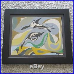 1970's Michael Mangel Painting Abstract Non Objective Cubism Expressionism Vntg