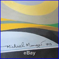 1970's Michael Mangel Painting Abstract Non Objective Cubism Expressionism Vntg