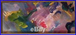 1970s Vintage Mid-Century Modern Abstract Oil Painting Framed Signed Framed