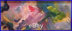 1970s Vintage Mid-Century Modern Abstract Oil Painting Framed Signed Framed