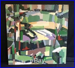 1970s Vintage Mid-Century Original ABSTRACT Painting EXPRESSIONIST Artist signed