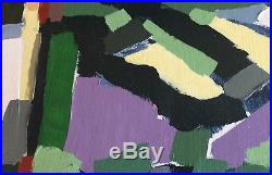 1970s Vintage Mid-Century Original ABSTRACT Painting EXPRESSIONIST Artist signed