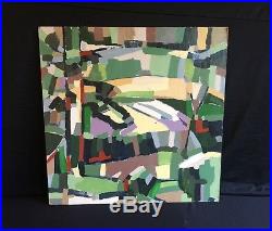 1970s Vintage Mid-Century Original ABSTRACT Painting EXPRESSIONIST Artist signed