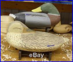 1990 Pair of Sleeper Mallard's Gunning Decoy Original Paint Signed