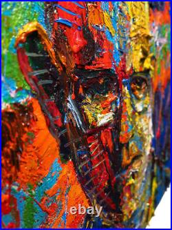 20x16 MODERN ORIGINAL OIL? PAINTING? VINTAGE? IMPRESSIONIST? ART SIGNED ABSTRACT A