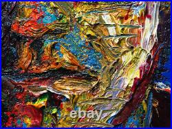 20x16 MODERN ORIGINAL OIL? PAINTING? VINTAGE? IMPRESSIONIST? ART SIGNED ABSTRACT A