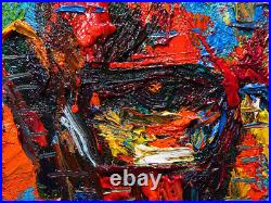 20x16 MODERN ORIGINAL OIL? PAINTING? VINTAGE? IMPRESSIONIST? ART SIGNED ABSTRACT A