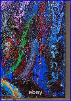 20x16 MODERN ORIGINAL OIL? PAINTING? VINTAGE? IMPRESSIONIST? ART SIGNED ABSTRACT A
