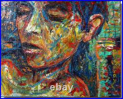 20x16 MODERN ORIGINAL OIL? PAINTING? VINTAGE? IMPRESSIONISt? ART SIGNED ABSTRACT A