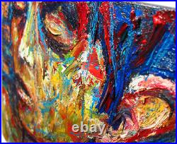 20x16 MODERN ORIGINAL OIL? PAINTING? VINTAGE? IMPRESSIONISt? ART SIGNED ABSTRACT A