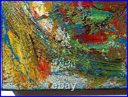 20x16 MODERN ORIGINAL OIL? PAINTING? VINTAGE? IMPRESSIONISt? ART SIGNED ABSTRACT A