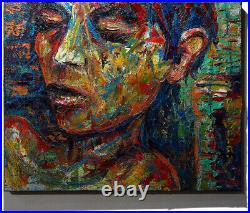 20x16 MODERN ORIGINAL OIL? PAINTING? VINTAGE? IMPRESSIONISt? ART SIGNED ABSTRACT A