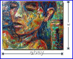 20x16 MODERN ORIGINAL OIL? PAINTING? VINTAGE? IMPRESSIONISt? ART SIGNED ABSTRACT A