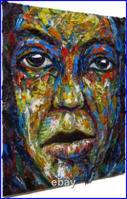 20x16 MODERN ORIGINAL OIL? PAINTING? VINTAGE? IMPRESSIONISt? ART SIGNED PORTRAIT A