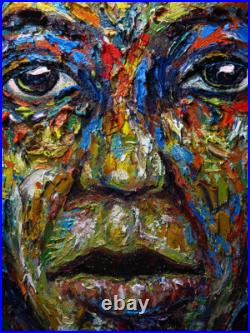 20x16 MODERN ORIGINAL OIL? PAINTING? VINTAGE? IMPRESSIONISt? ART SIGNED PORTRAIT A