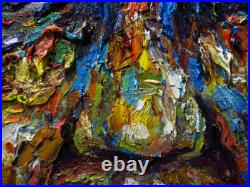 20x16 MODERN ORIGINAL OIL? PAINTING? VINTAGE? IMPRESSIONISt? ART SIGNED PORTRAIT A
